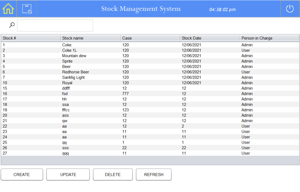 Stock Management System Project in Java List of Stocks