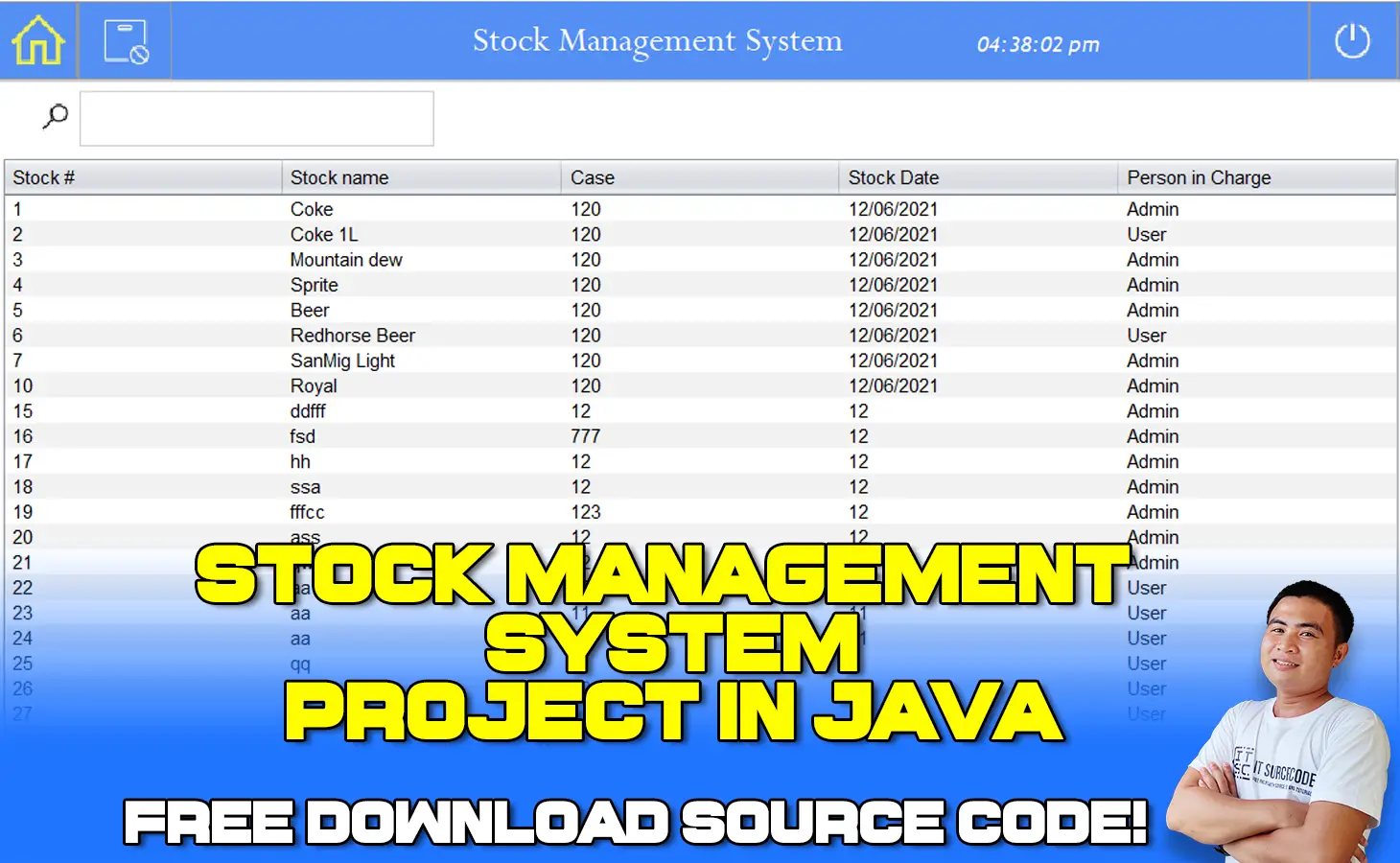 Stock Management System Project in Java with Source Code