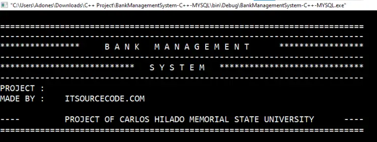 Bank Management System Project in C++ and MySQL Database