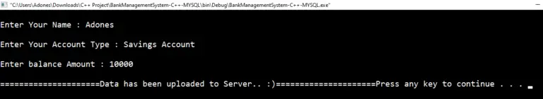 Bank Management System Project in C++ and MySQL Database - 2022