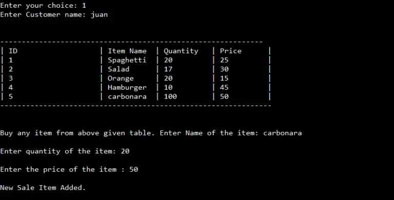 Canteen Management System Project in C++ and MySQL