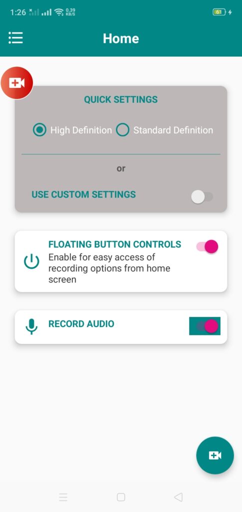 Best Screen Record App Android Home Page