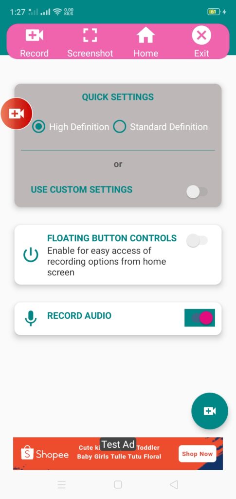 Best Screen Record App Android Start Recording