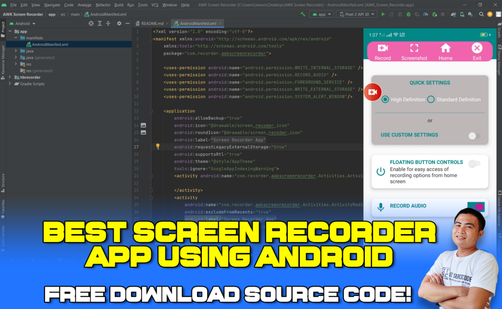 Best Screen Record App Android with Source Code