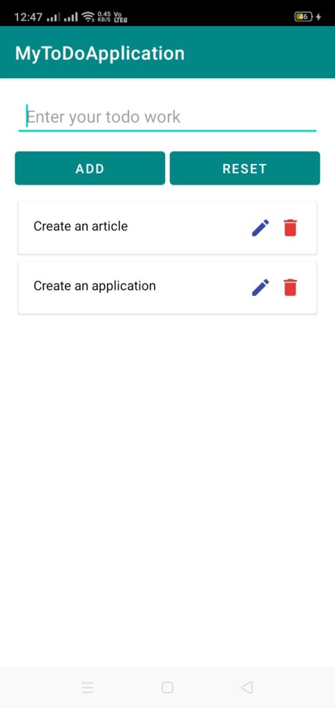 Best To Do List App on Android Output