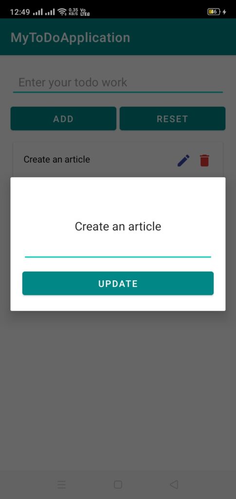 Best To Do List App on Android Update task