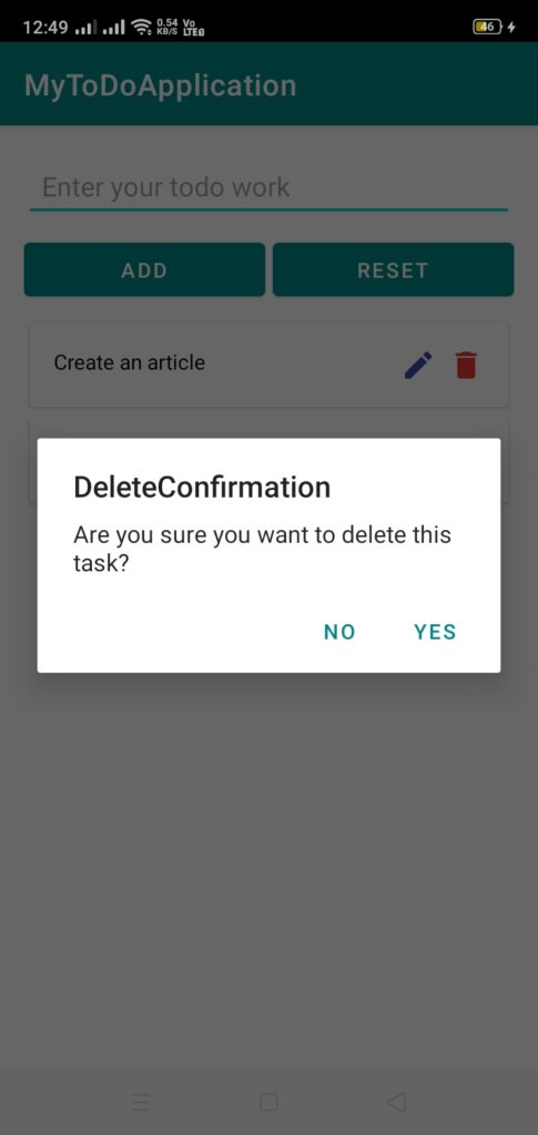 Best To Do List App on Android Delete Task