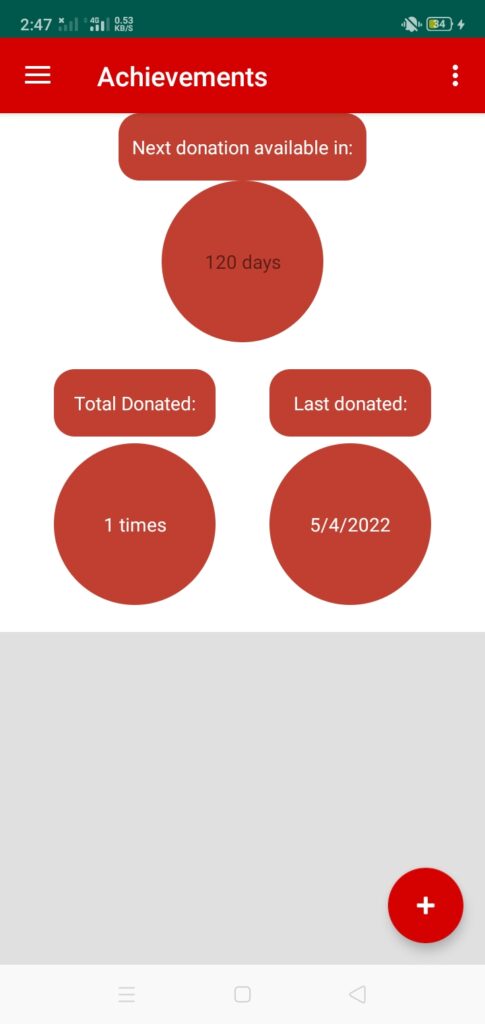 Blood Bank Android App Achievements