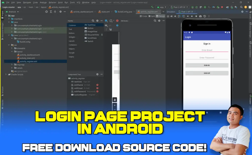 Login Page in Android Studio with Source Code