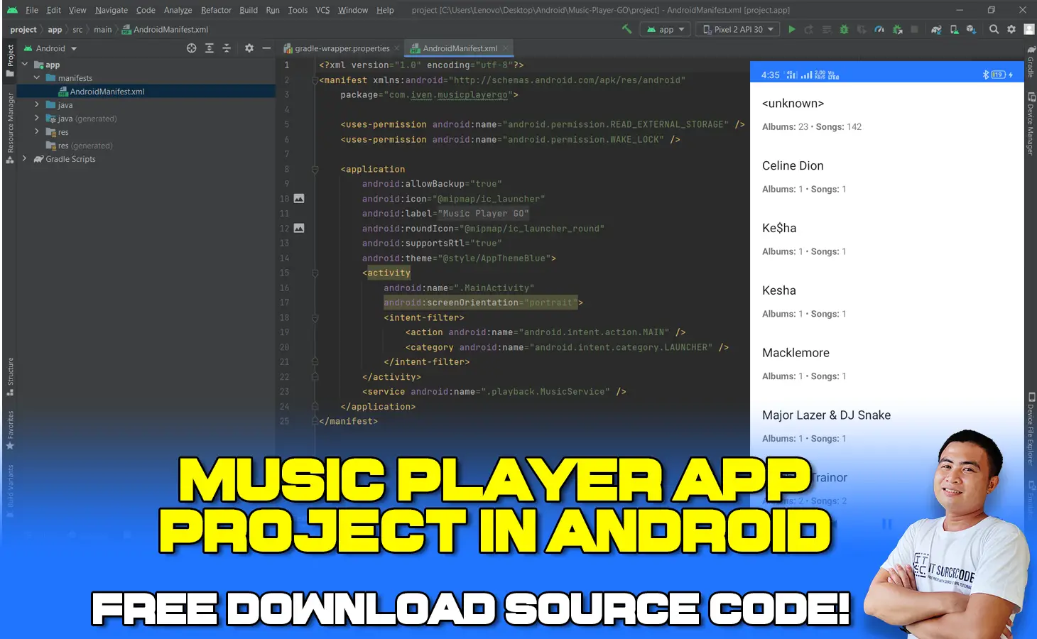 Music Player App in Android Studio with Source Code