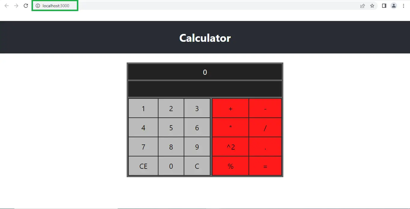 copy url in Calculator App using React JS with Source Code