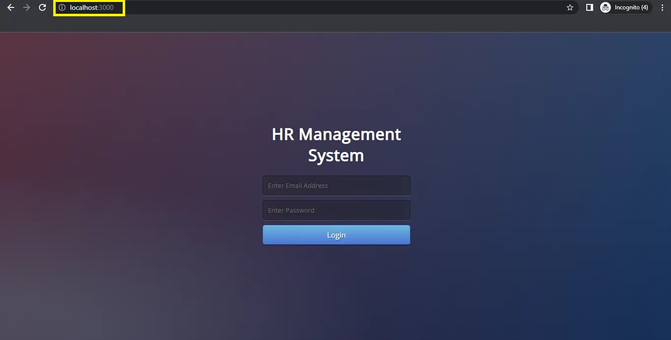 copy url in Human Resource Management System Project in NodeJS Source Code