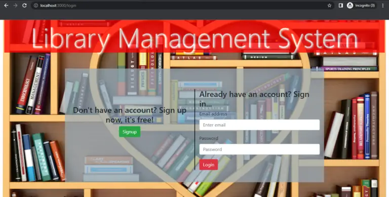 Library Management System Project in NodeJS with Source Code - 2022