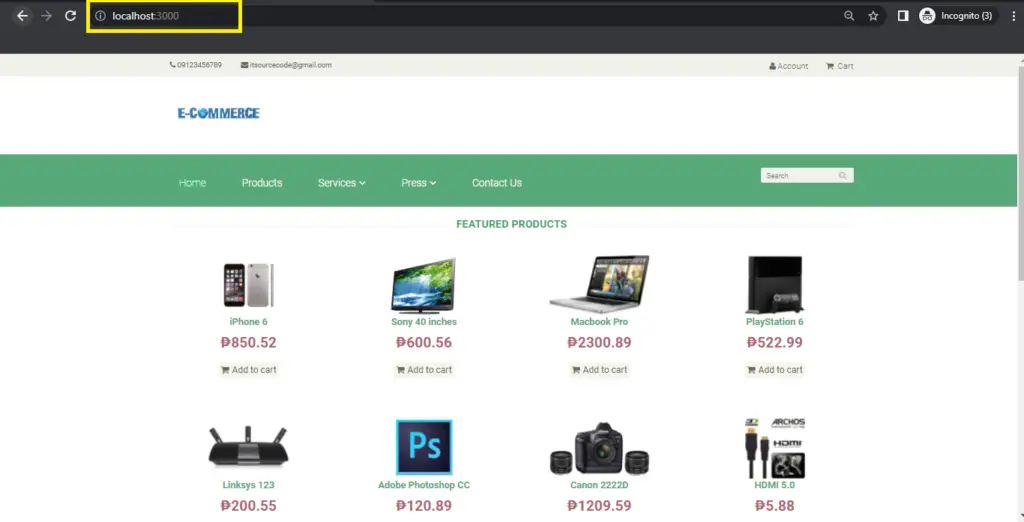 Nodejs Ecommerce with Source Code