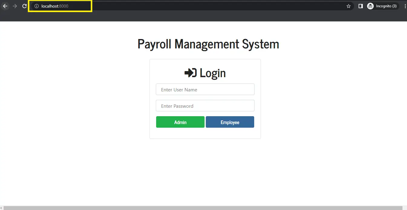 copy url in Payroll Management System Project in Node JS with Source Code