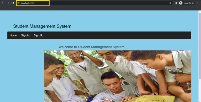 Student Management System Project in Node JS with Source Code