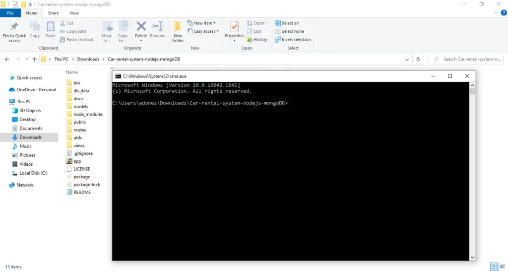 Car Rental Management System Project in Node JS with Source Code
