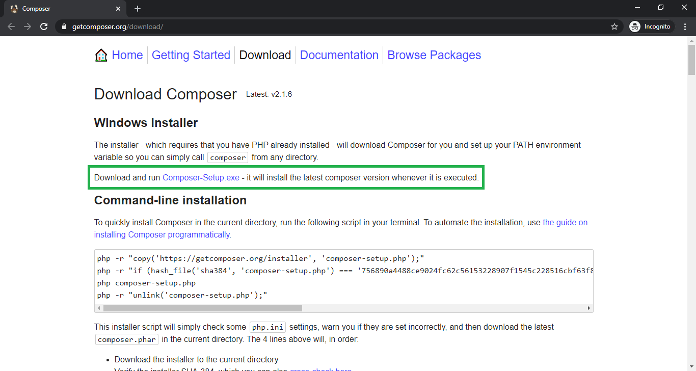 Download Composer in Church Management System Project in Laravel with Source Code