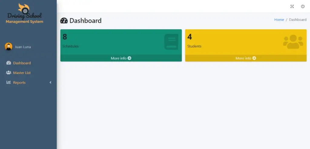 Driving School Management System Bootstrap Template - Instructor Dashboard