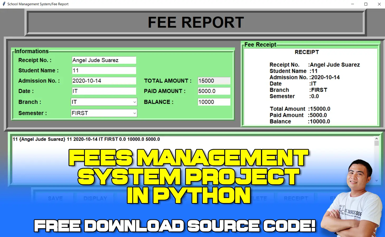 Fees Management System Project in Python with Source Code