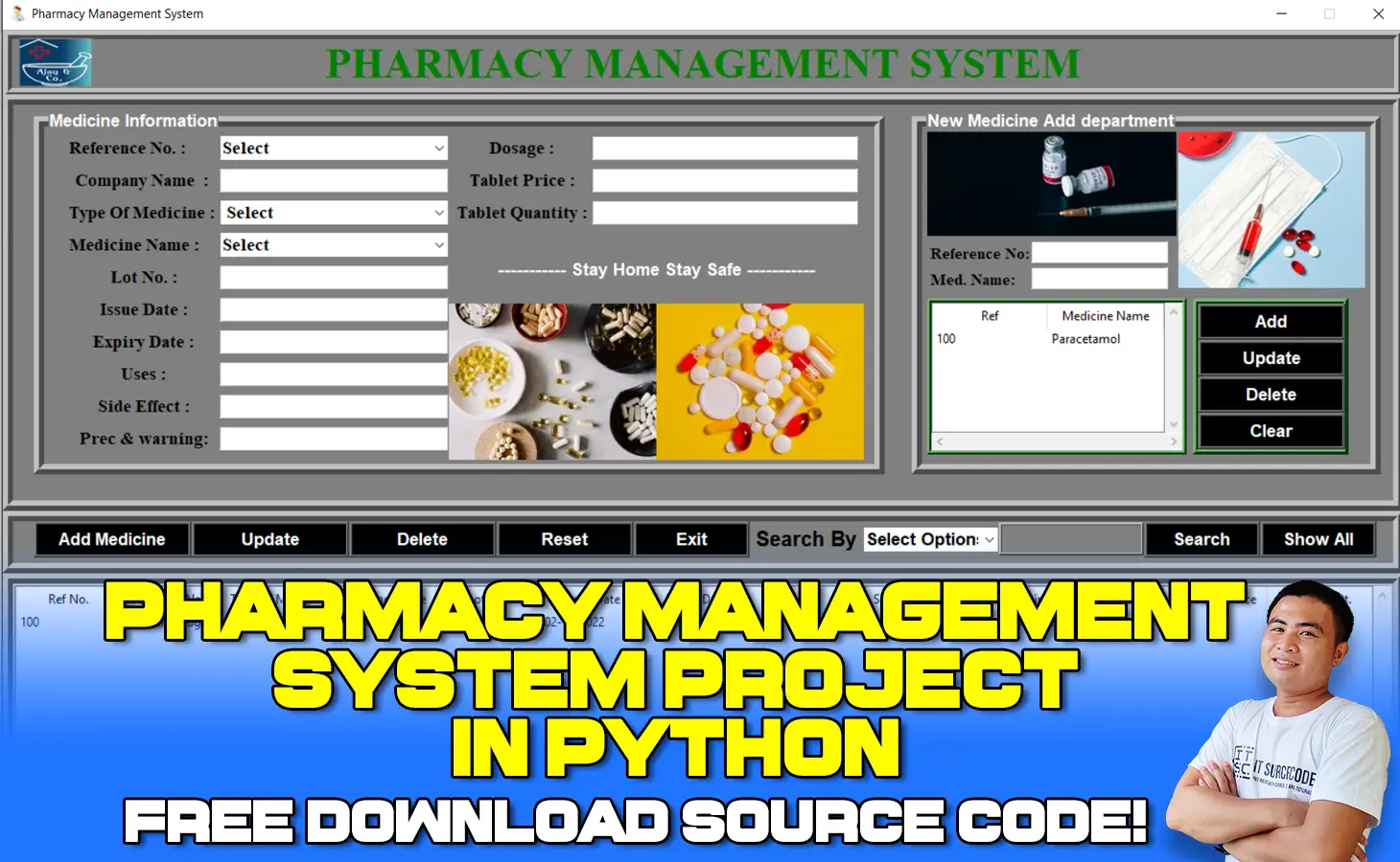 Pharmacy Management System Project in Python with Source Code