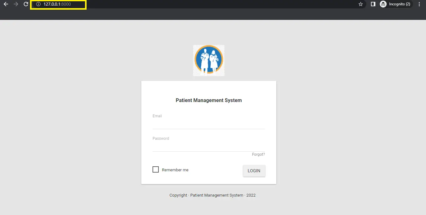 copy url in Patient Management System Project in Laravel with Source Code