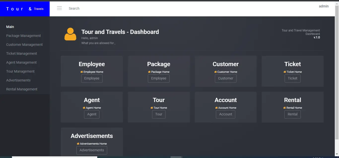 tour and travel management module