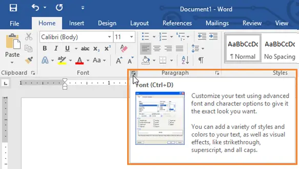 COMMAND PARTS OF MS WORD WINDOW