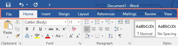 MS WORD RIBBON