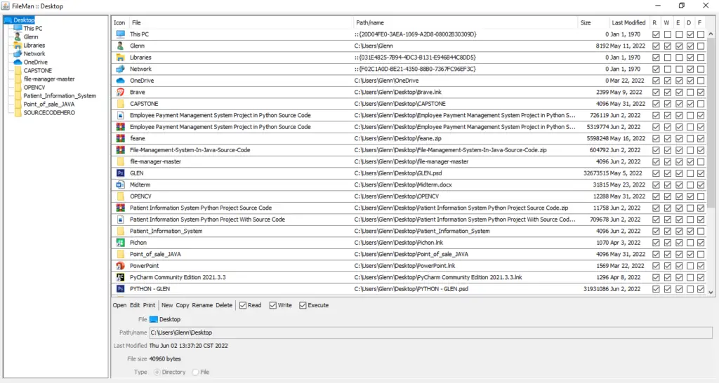 File Management System Project Output