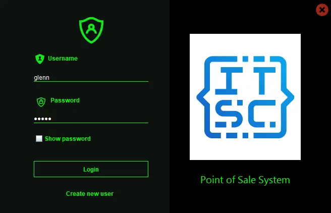 Point Of Sale (POS) Login Page