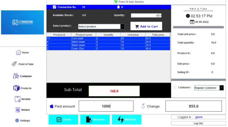Point Of Sale (POS) In Java With Source Code