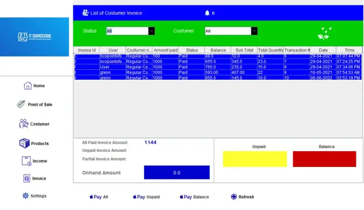 Point Of Sale (POS) Invoice