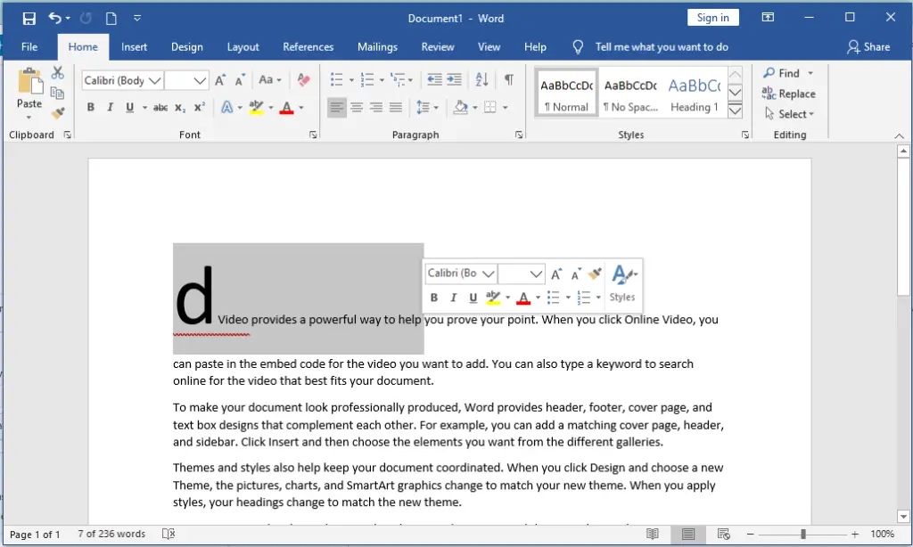 How to Insert Text in MS Word - Insert Text in MS Word