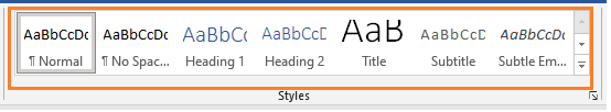 Style Group of MS Word Home Tab