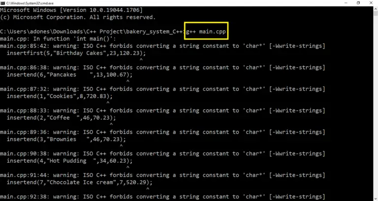 Bakery Management System Project in C++ with Source Code