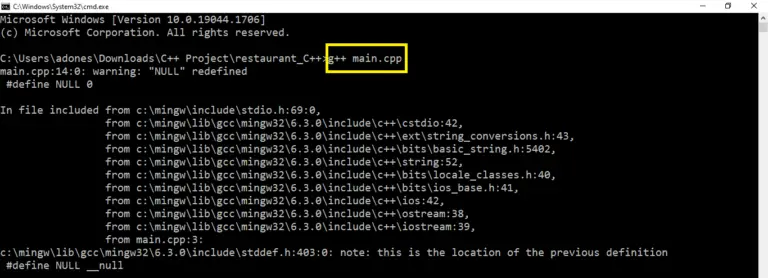 Restaurant Management System Project in C++ with Source Code