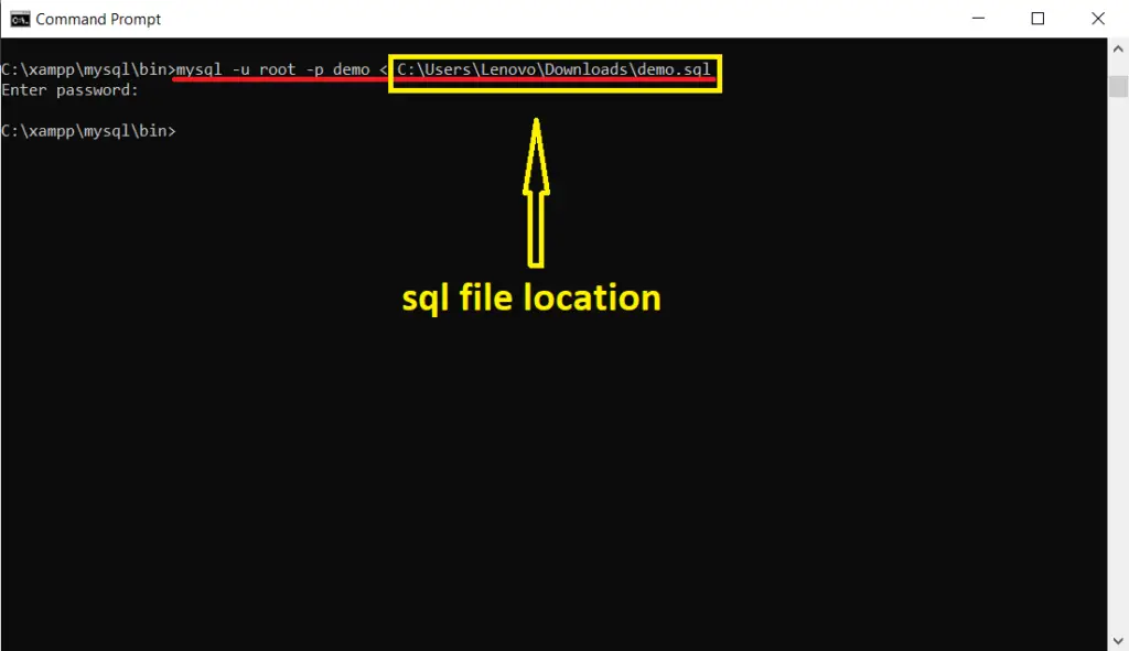 importing sql file