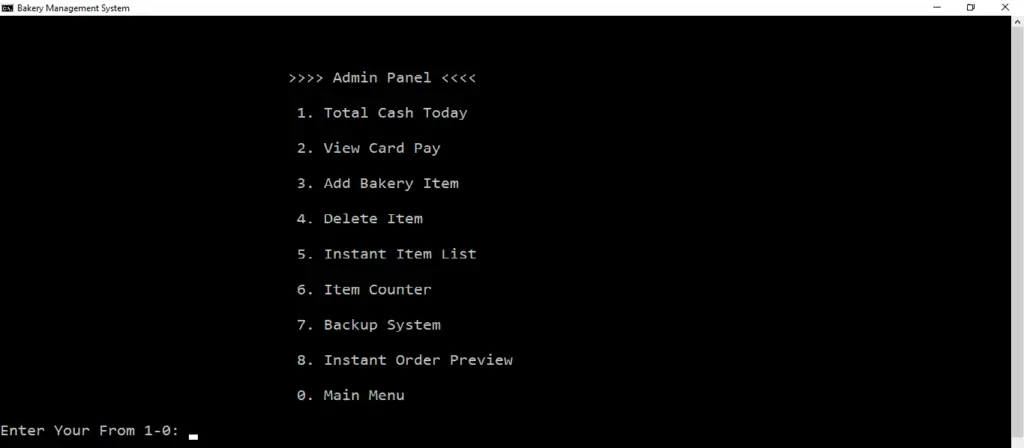 Bakery Management System Project in C++ with Source Code