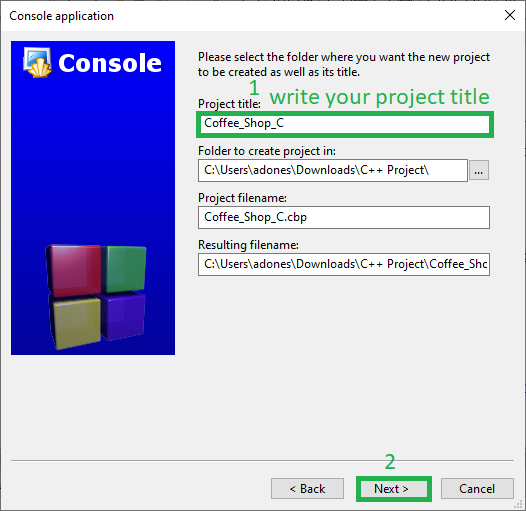 project title in Coffee Shop Management System Project in C++ with Source Code