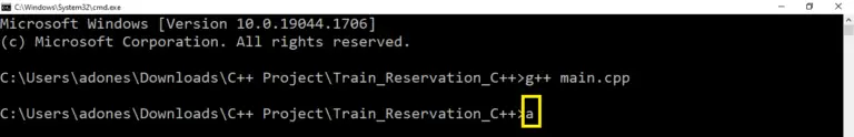 Train Reservation System Project in C++ with Source Code