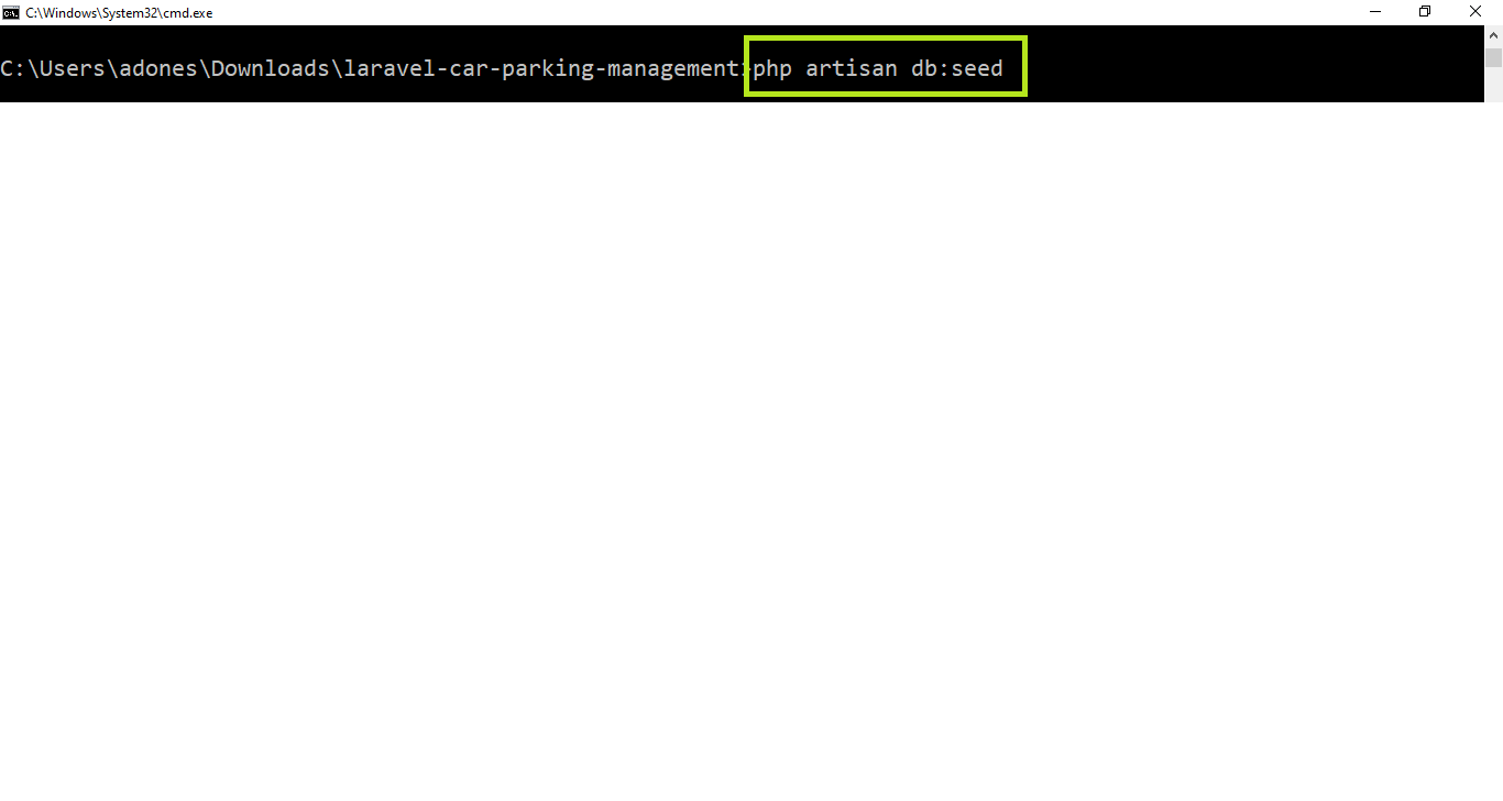 seed in Car Parking Management System Project in Laravel with Source Code