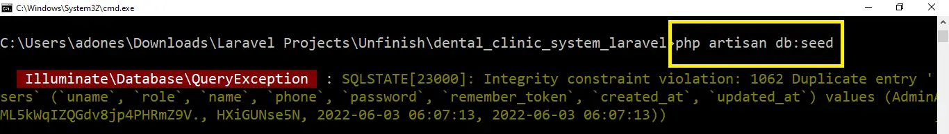seed in Online Dental Clinic Management System in Laravel with Source Code