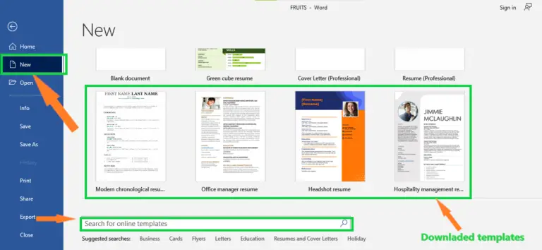 How To Use Templates In MS Word