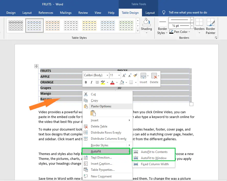 How To Resize Table Rows In Word