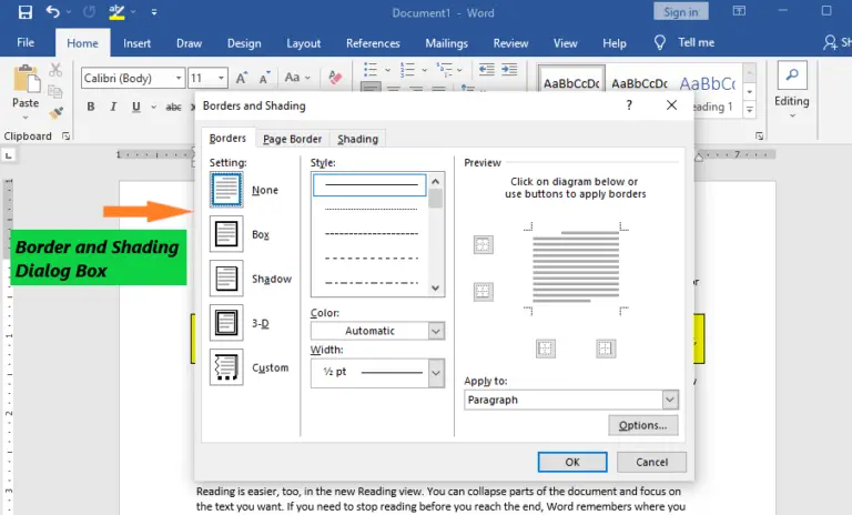 How To Apply Border And Shading In MS Word