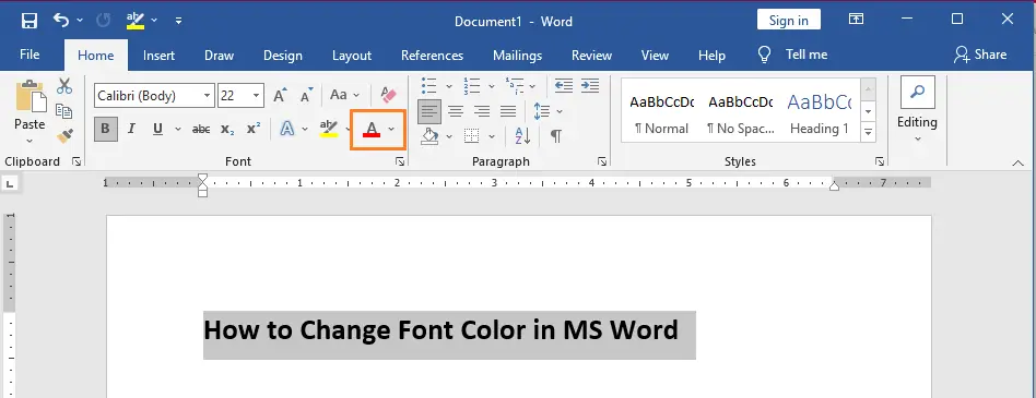Click the Font Color Command