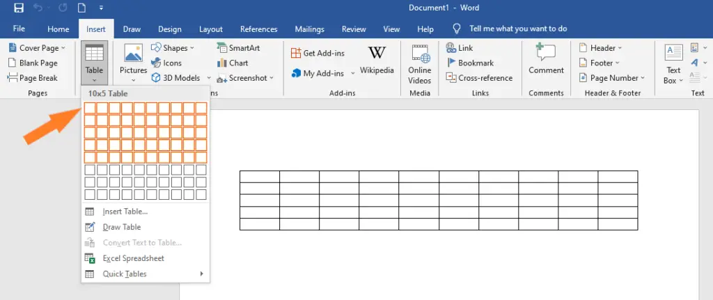 How To Create Table In MS Word Step By Step