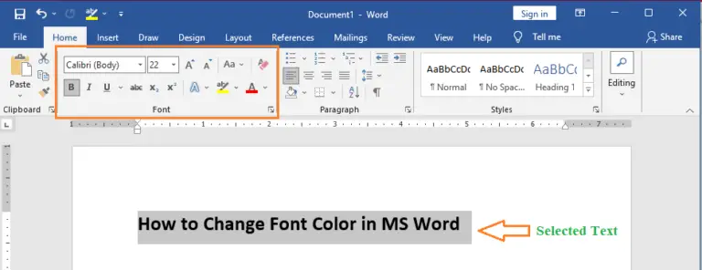 How To Change Font Color and Highlight Text In MS Word