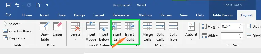 INSERT COLUMN IN THE RIGHT